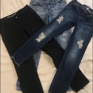 3 pairs skinny jeans Gap and Cat & Jack